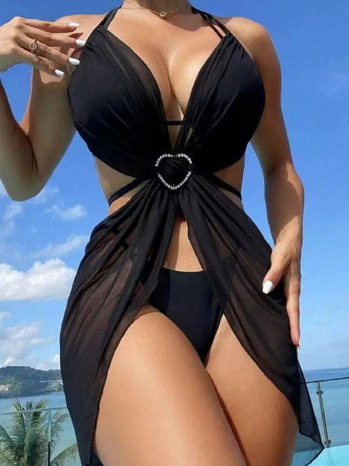 Blush heart cut-out beach set