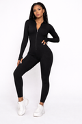 Sleek fit zip-up jumpsuit