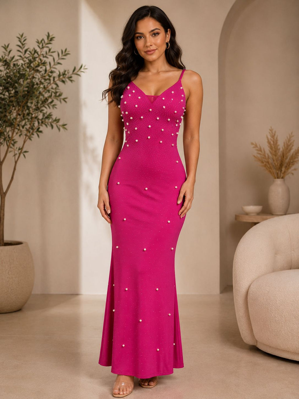 Luna Pearl Mermaid Maxi Dress
