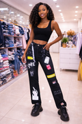 Urban Edge Graphic Patch Straight-Leg Jeans