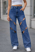 edge cutout denim jeans