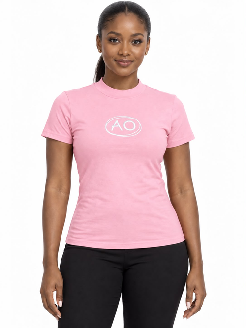 Pink AO logo fitted T-shirt